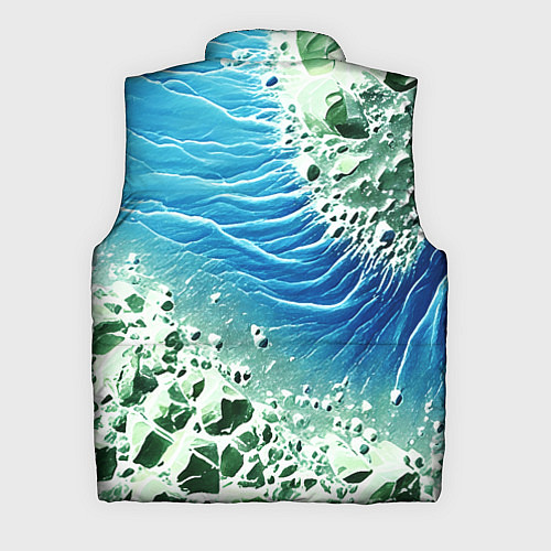 Мужской жилет Берег и синие волны / 3D-Светло-серый – фото 2