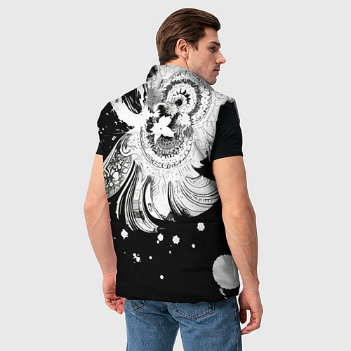 Мужской жилет Абстрактная экспрессивная композиция / 3D-Черный – фото 4