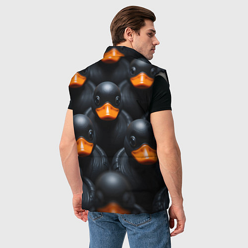 Мужской жилет Черные уточки / 3D-Светло-серый – фото 4