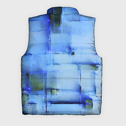 Мужской жилет Чёрные пятна на синем фоне абстракция / 3D-Светло-серый – фото 2