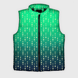Мужской жилет Градиент зелёно-синий со звёздочками