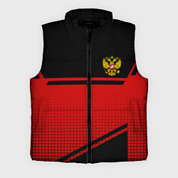 Мужской жилет Россия герб геометрия, цвет: 3D-черный