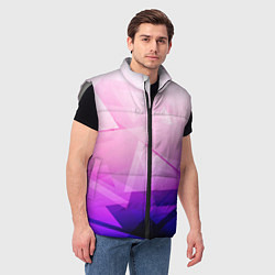 Мужской жилет Неоновая геометрия осколки, цвет: 3D-светло-серый — фото 2