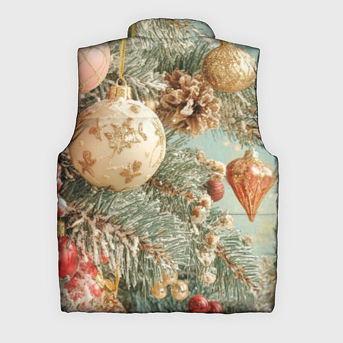 Мужской жилет Елочные новогодние игрушки / 3D-Светло-серый – фото 2