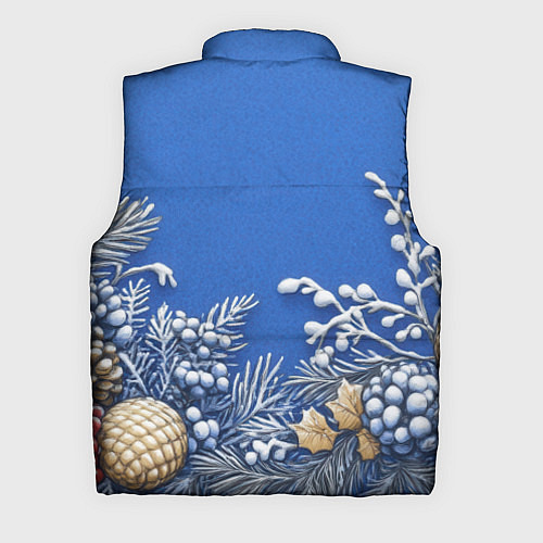 Мужской жилет Новогодние веточки / 3D-Светло-серый – фото 2