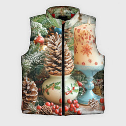 Мужской жилет Новогодняя атрибутика, цвет: 3D-красный