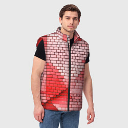 Мужской жилет Красные кирпичики, цвет: 3D-красный — фото 2