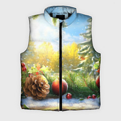 Мужской жилет Солнечный новый год, цвет: 3D-черный