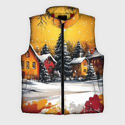Мужской жилет Новогодний двор, цвет: 3D-красный