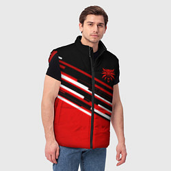 Мужской жилет Ведьмак полосы геометрия, цвет: 3D-красный — фото 2