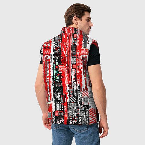 Мужской жилет Киберпанк паттерн красный / 3D-Красный – фото 4