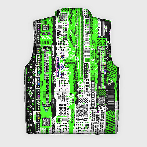 Мужской жилет Киберпанк паттерн зелёный / 3D-Светло-серый – фото 2