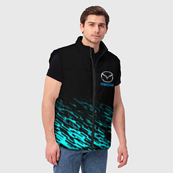 Мужской жилет Mazda голубые краски, цвет: 3D-черный — фото 2