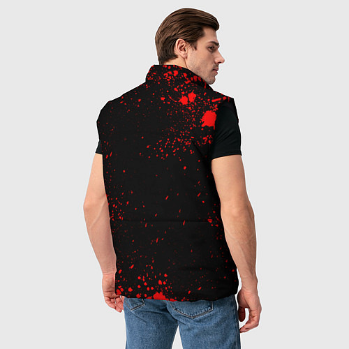 Мужской жилет Exeed - красные брызги краски / 3D-Черный – фото 4