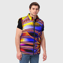 Мужской жилет Психоделика стекло, цвет: 3D-черный — фото 2