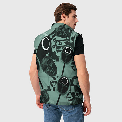 Мужской жилет Игра в кальмара маска ведущего и стражников / 3D-Черный – фото 4