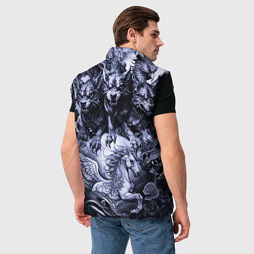 Мужской жилет Мифические существа с стиле тату / 3D-Черный – фото 4