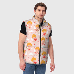 Мужской жилет Паттерн с милыми купидонами, цвет: 3D-черный — фото 2
