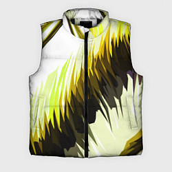 Мужской жилет Чёрно-жёлтые острые полосы на белом фоне, цвет: 3D-черный