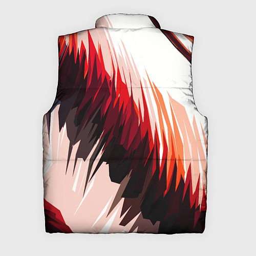 Мужской жилет Чёрно-красные острые полосы на белом фоне / 3D-Светло-серый – фото 2