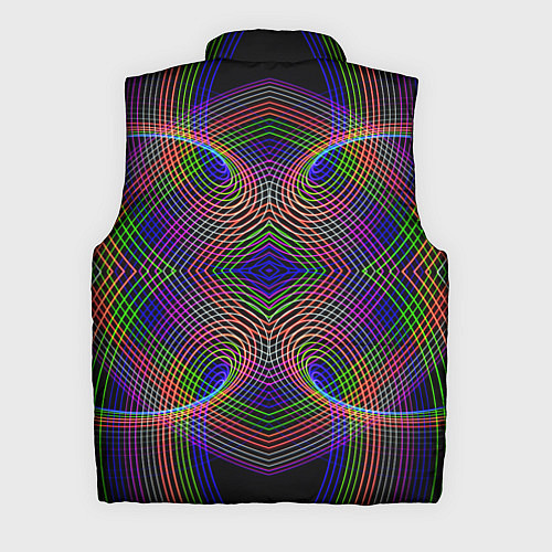 Мужской жилет Оптические волны текстура / 3D-Светло-серый – фото 2