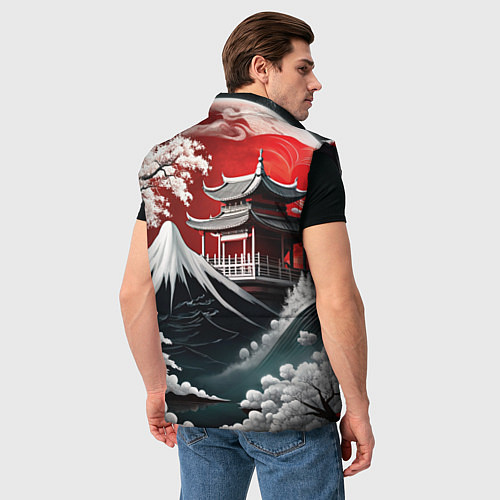 Мужской жилет Футуристическая японская иллюстрация / 3D-Черный – фото 4