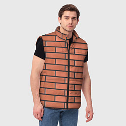 Мужской жилет Кирпичная кладка строителя от Бога, цвет: 3D-черный — фото 2
