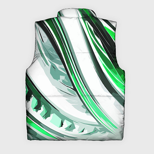 Мужской жилет Волнистая бело-зелёная абстракция / 3D-Светло-серый – фото 2