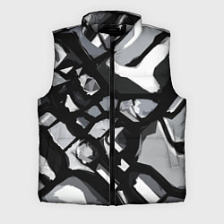 Мужской жилет Чёрно-серая абстракция, цвет: 3D-светло-серый