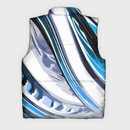 Мужской жилет Волнистая бело-синяя абстракция / 3D-Светло-серый – фото 2