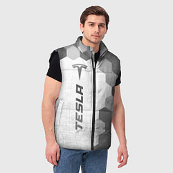 Мужской жилет Tesla - white gradient по-вертикали, цвет: 3D-черный — фото 2