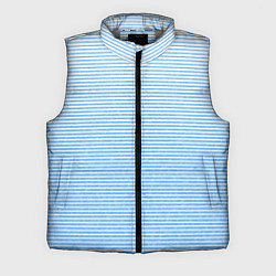 Мужской жилет Белый с голубым текстурный в полоску, цвет: 3D-светло-серый