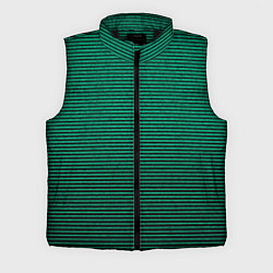 Мужской жилет Зелёный текстурированный в чёрную полоску, цвет: 3D-черный