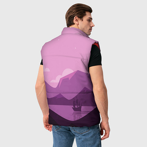 Мужской жилет Горное озеро / 3D-Красный – фото 4