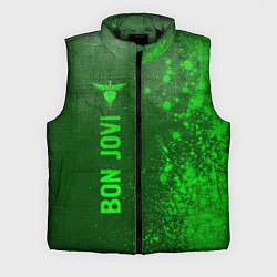 Мужской жилет Bon Jovi - green gradient по-вертикали, цвет: 3D-черный