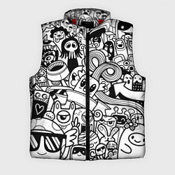 Мужской жилет Black and white doddle monsters, цвет: 3D-красный