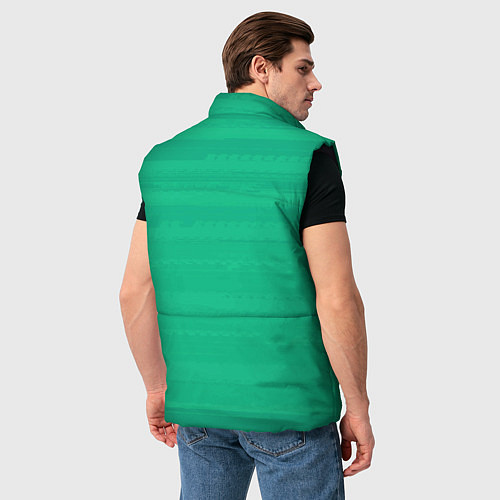 Мужской жилет Изумрудный зелёный однотонный с полосами / 3D-Черный – фото 4