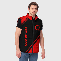Мужской жилет God of War - red gradient вертикально, цвет: 3D-черный — фото 2