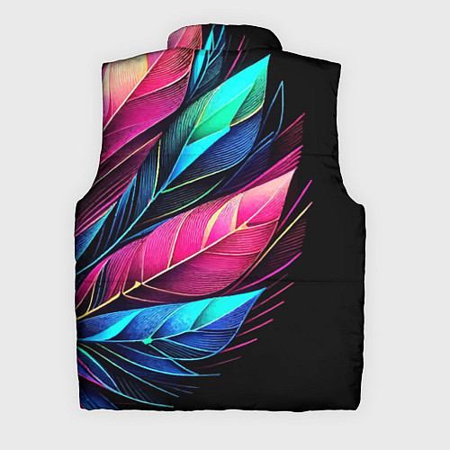 Мужской жилет Букет из цветных перьев - неон / 3D-Светло-серый – фото 2