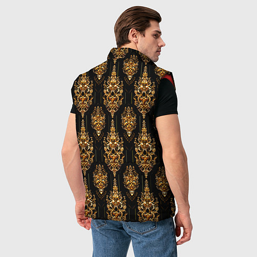 Мужской жилет Тайский золотой орнамент / 3D-Красный – фото 4