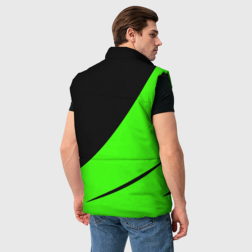 Мужской жилет Чёрный с зелёным двуцветный / 3D-Черный – фото 4