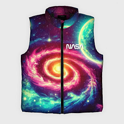 Мужской жилет Spiral galaxy - neon glow, цвет: 3D-черный