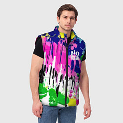 Мужской жилет Colorful abstraction - aloha, цвет: 3D-черный — фото 2
