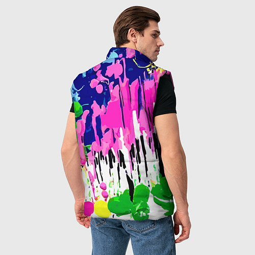 Мужской жилет Colorful abstraction - aloha / 3D-Черный – фото 4