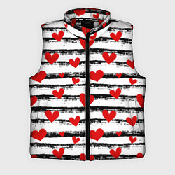 Мужской жилет Паттерн с полосками и сердечками, цвет: 3D-красный
