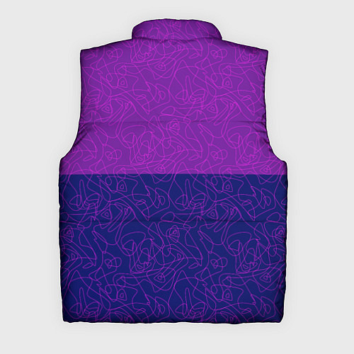 Мужской жилет Фиолетовый синий узор с абстрактными линиями / 3D-Светло-серый – фото 2