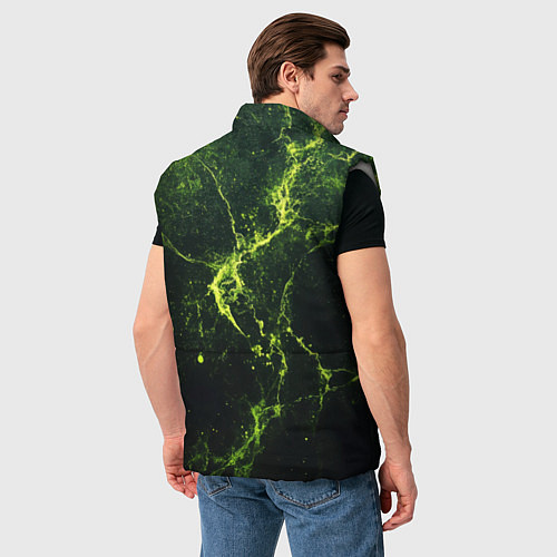 Мужской жилет Зеленые волокна - текстура / 3D-Светло-серый – фото 4