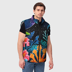 Мужской жилет Космические кораллы, цвет: 3D-светло-серый — фото 2