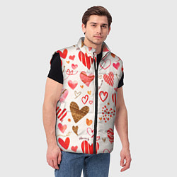 Мужской жилет Любовный паттерн, цвет: 3D-черный — фото 2