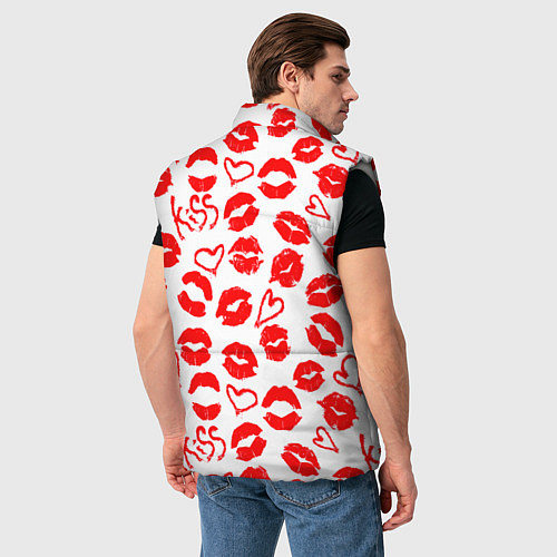 Мужской жилет Губы и сердца / 3D-Светло-серый – фото 4